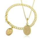 Netaya Mother and Baby Charm Bracelet and Pendant Set in Gold Plated 
