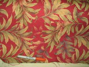 Fabric Tapestry Red Background with gold Floral FF201  