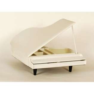 Ashton Sutton J405WHT Piano Shaped Jewelry Box   White at 