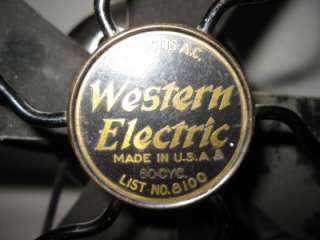 Vintage Western Electric No. 8100 Fan 4 Blade 9 Cage  