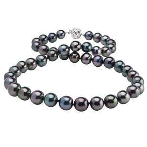   Cultured Tahitian Pearl Necklace with a 14kt White Gold Clasp: Jewelry