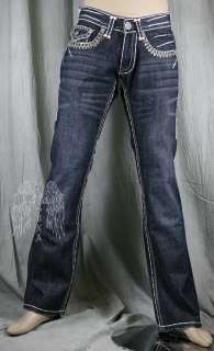 Laguna Beach Jeans Mens DANA POINT White stitch 2G Crystals **SAMPLE 