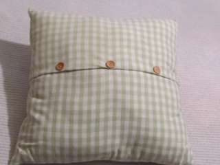   FOR YOUR THOUGHTSFLUFFY GINGHAM PILLOW with ROSE~Shabby~Cottage~Chic