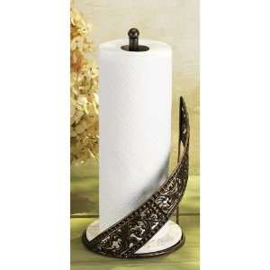 Standing Elegant Metal Paper Towel Holder with Ceramic Bottom  