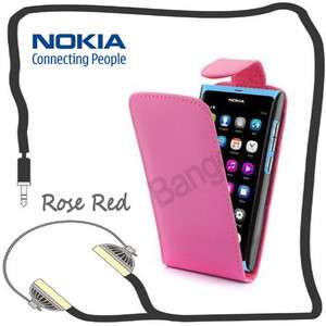 Rose Red Flip Leather Pouch Case Cover for Nokia N9 NEW  