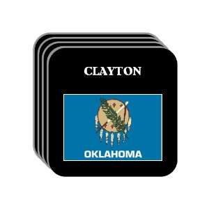 US State Flag   CLAYTON, Oklahoma (OK) Set of 4 Mini Mousepad Coasters
