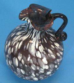 Antique Victorian Hand Blown Nailsea Art Glass Vase  