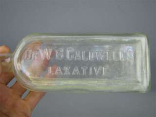 Antique Glass Bottle DR. W.B. CALDWELLS LAXATIVE INC  