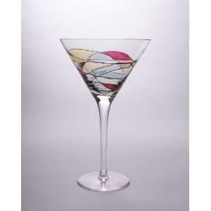  Crystal MARTINI Stained Glass Pattern BARWARE Liquor: 