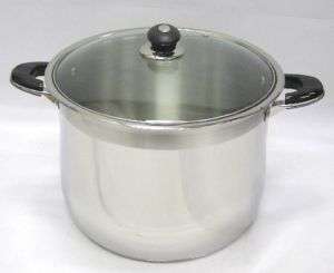 24 Qt. Stainless Steel Stock Pot with Glass Lid~NEW!  