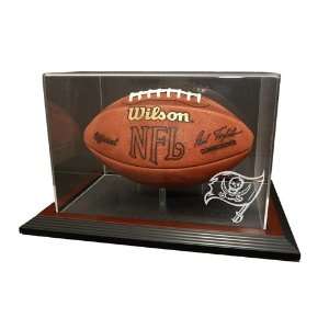 Bay Buccaneers Football Display Case with Mahogany Finish Framed Base 