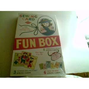   Card with Plastic Tipped Yarn Fun Box   13 Sewing Cards Toys & Games