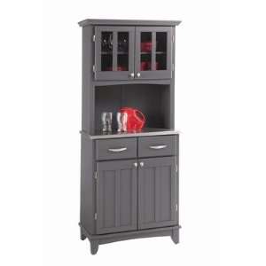 Small Stainless Steel Top Buffet with Hutch in Gray 