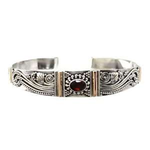    Sterling Silver and Red Garnet Bracelet, Paradise Jewelry