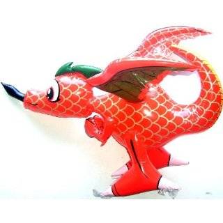  Inflatable 30 Inch Dragon   Colors may vary (Red or Green 