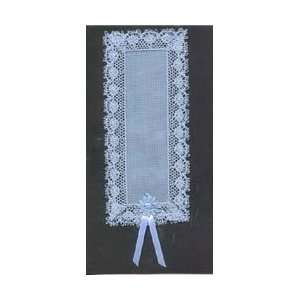 STITCH N MARK BOOKMARK 18 COUNT WITH CLUNY LACE TRIM WILLIAMSBURG BLUE 