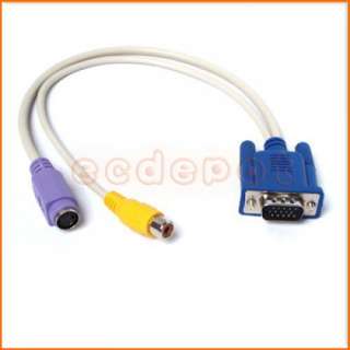 VGA SVGA to TV S Video RCA Composite Adapter Cable Cord  