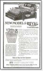1911 Royal typewriter NYC vintage print AD  