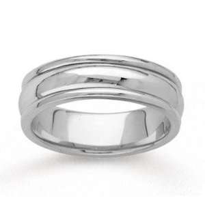    14k White Gold Extra Slick Hand Carved Wedding Band Jewelry