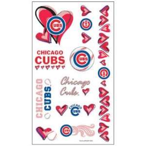 CHICAGO CUBS OFFICIAL LOGO TATTOO HEARTS:  Sports 