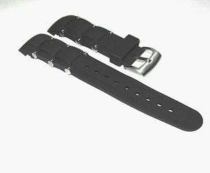 22MM RUBBER DIVER WATCH BAND STRAP FIT IWC WATCH BLACK 12R  