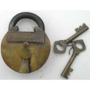  Solid Brass Alcatraz Prison Padlock Lock With Keys 