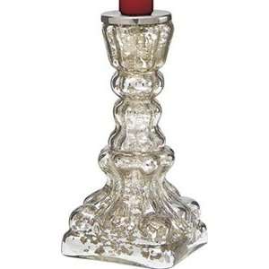  Silver Mercury Glass Candlestick (tree motif)