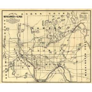  1897 map of Minnesota, Minneapolis