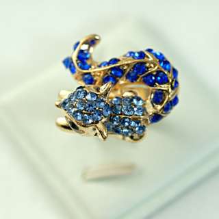   Squirrel Wedding Gold Plating Diamante CZ Zircon Adjust Ring Jewelry