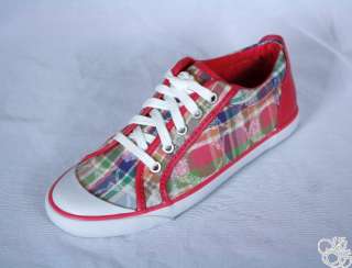   Beach Plaid Silver Multi/Pink Womens Sneakers Shoes size 9  