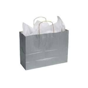  Large Metallic Silver Paper Shopping Bag   16 X 6 X 12 
