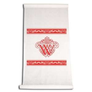   Inch Aisle Runner, Fancy Font Letter W, White with Red: Home & Kitchen