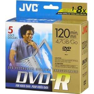  JVC DVD R 8x 5 Pack with Jewel Cases Electronics