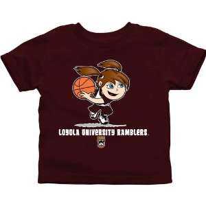 Loyola Chicago Ramblers Toddler Girls Basketball T Shirt   Maroon 