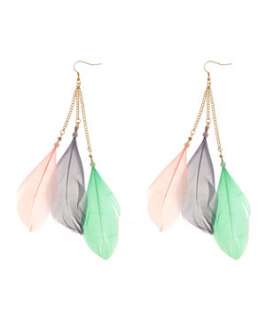 null (Multi Col) Pastel Feather Drop Earrings  246072599  New Look