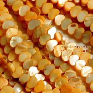  ORANGE TENNESSEE RIVER SHELL 10MM HEART BEADS 16 Office 