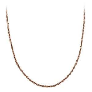 Rose Gold Plated and Silver Medium Diamond Cut Sparkle Chain Necklace 