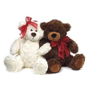  Happy Couple Teddy Bear Set   Cream and Brown Bear Pair 