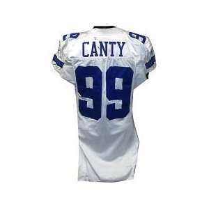  Chris Canty #99 2008 Cowboys Game Used White Jersey (Size 