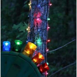 : Red, Blue, Amber, Green, Gold 5mm LED Trunk Wrap Lights on Green 