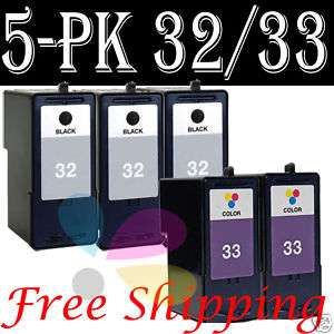 5P Lexmark #32 #33 18C0032 18C0033 Print Ink Cartridges 00745566900851 