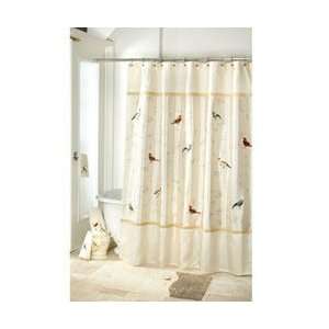 Avanti Linens Gilded Birds Shower Curtain 11984H Ivory