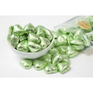 Leaf Green Foiled Milk Chocolate Hearts (1 Pound Bag)  