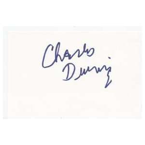 CHARLES DURNING Signed Index Card In Person