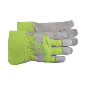  CAT Mens Premium Leather Gloves, Large Fluorescent: Home 
