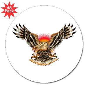  3 Lapel Sticker (48 Pack) Tattoo Eagle Freedom On Sunset 