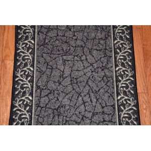 Dean Washable Carpet Rug Runner Garden Path Black   Purchase By the 