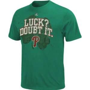   Phillies Kelly Green Four Leaf Luck T Shirt