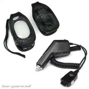   VX8300 Vehicle Power Charger with IC Chip + Black Genuine Leather Case