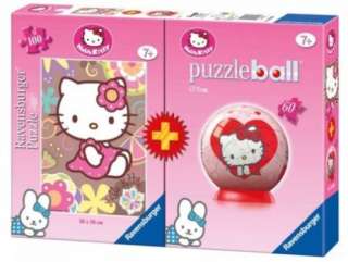 Ravensburger 100 Teile Puzzle+60 Teile Puzzleball(Hello Kitty) in 
